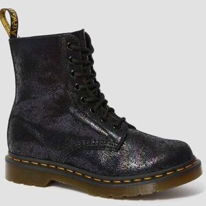 Dr. Martens 1460 PASCAL METALLIC LEATHER LACE UP BOOT Black Iridescent Crackle